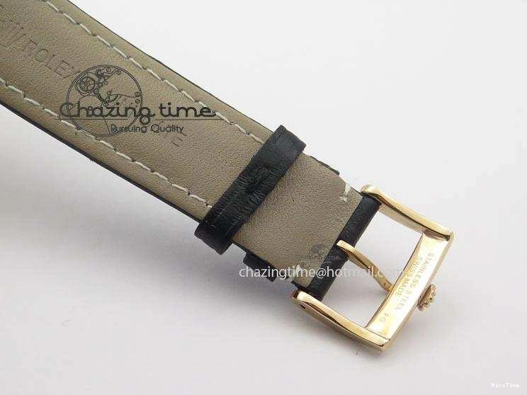 MiroTime 0103 EyeCatching Cellini Date RG Rose Gold Dial Numeral Markers On Black Leather Strap A 3884